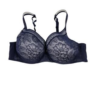 Cacique Modern Lace Covered LL BALC Underwire Full Coverage Bra Size 44C